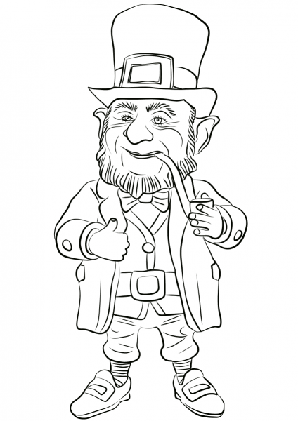 Leprechaun coloring page image