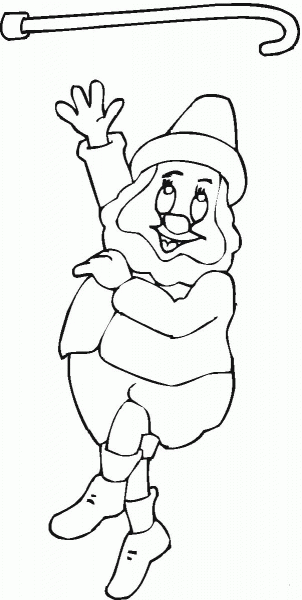 Leprechaun is playing with his stick coloring page image