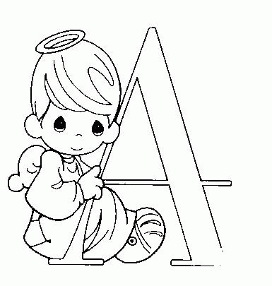 Letter A coloring page image