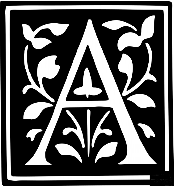 Letter A coloring page image