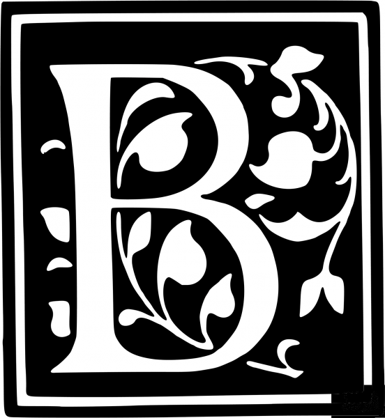 Letter B coloring page image