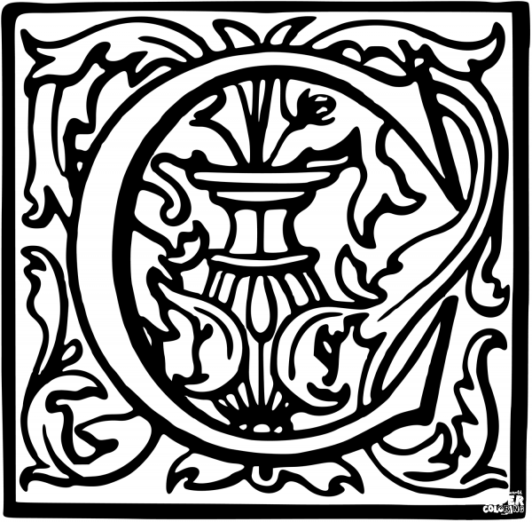 Letter C coloring page image