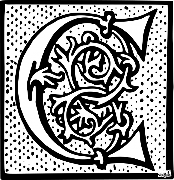 Letter C coloring page image