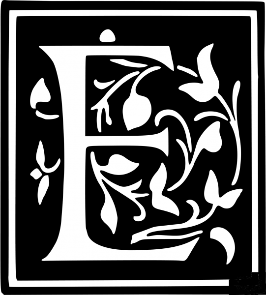 Letter E coloring page image