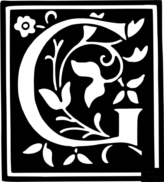 Letter G coloring page image