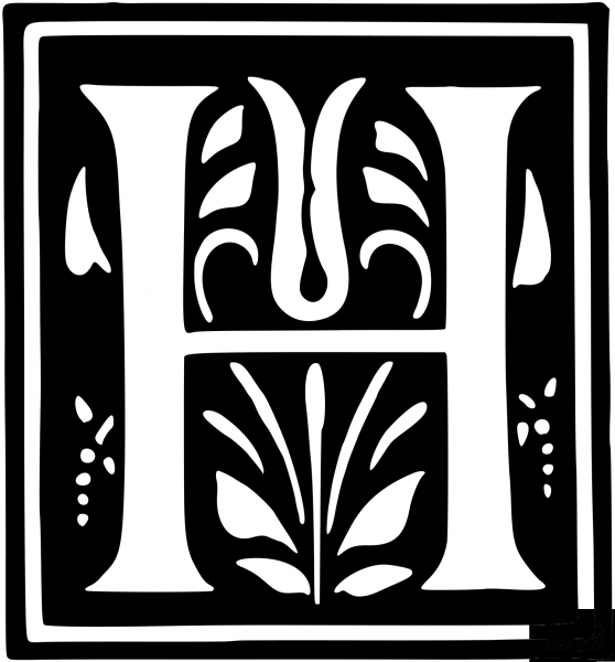 Letter H coloring page image