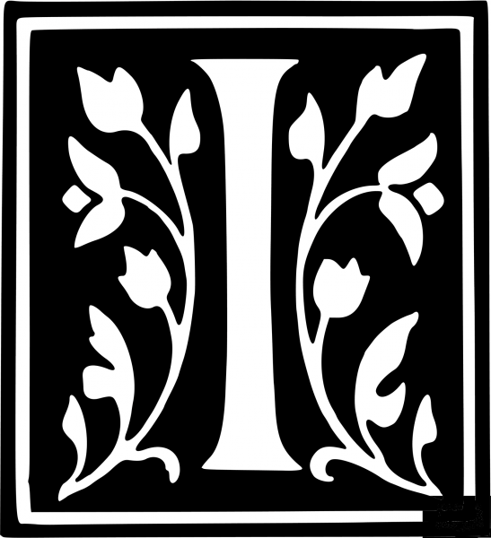 Letter I coloring page image