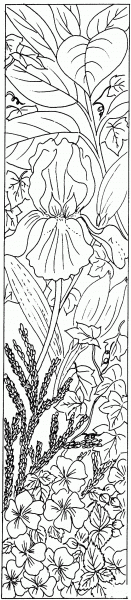Letter I with Plants coloring page image