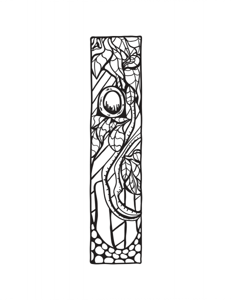 Letter I Zentangle coloring page image
