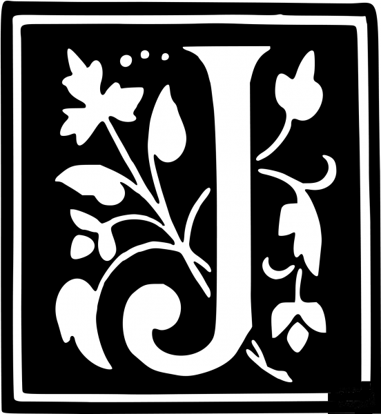 Letter J coloring page image