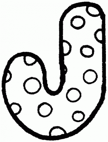 Letter J with Polka Dot coloring page image