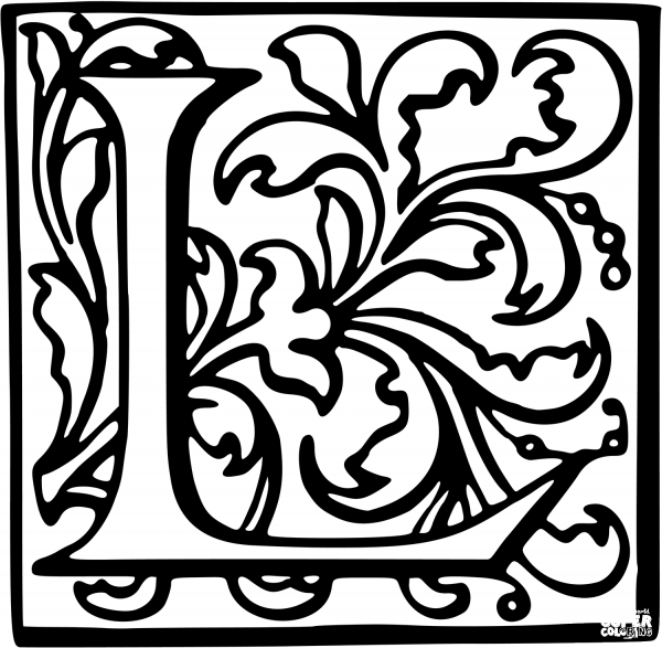 Letter L coloring page image