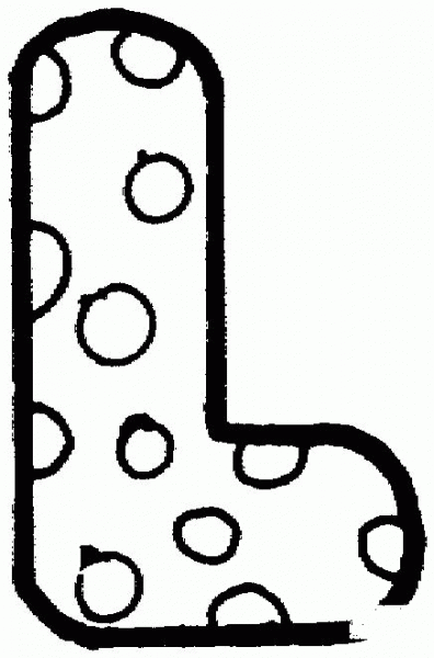 Letter L with Polka Dot coloring page image