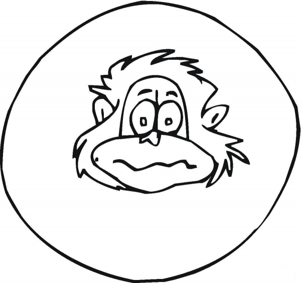 Letter O with Monkey coloring page image