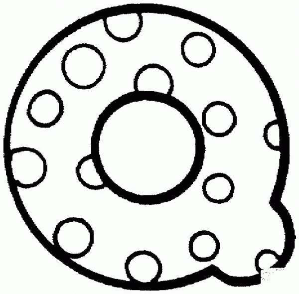 Letter Q with Polka Dot coloring page image