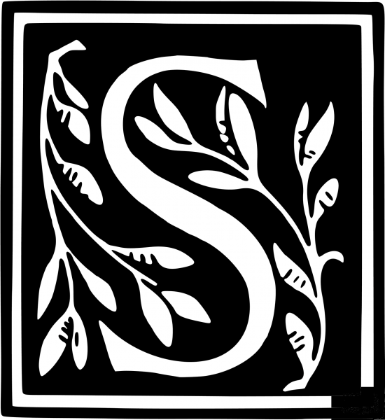 Letter S coloring page image