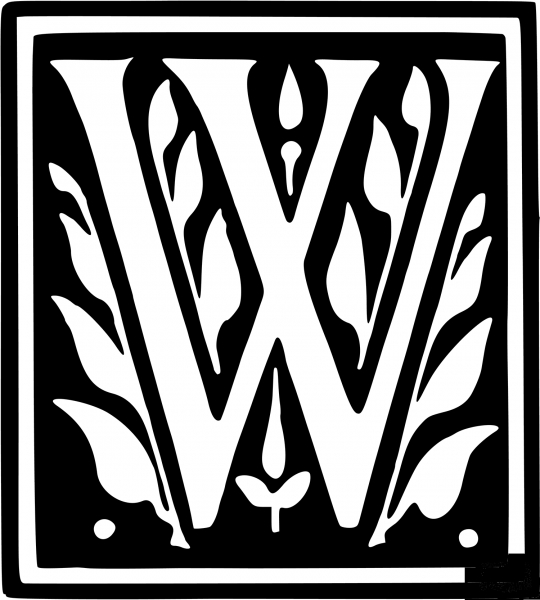 Letter W coloring page image