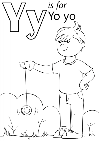 Letter Y is for Yo Yo coloring page image