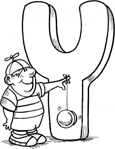 Letter Y is for Yo Yo coloring page image