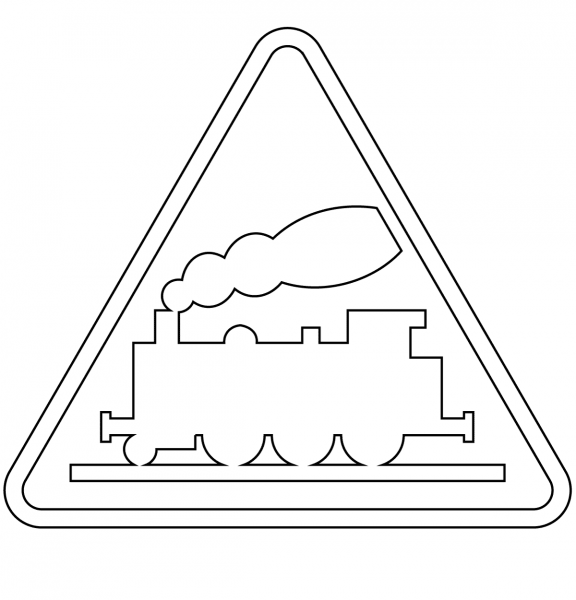 Level Crossing Without Barriers Ahead A-10 coloring page image