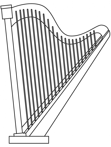 Lever Harp coloring page image