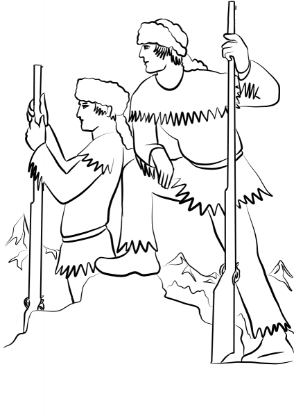 Lewis and Clark coloring page image