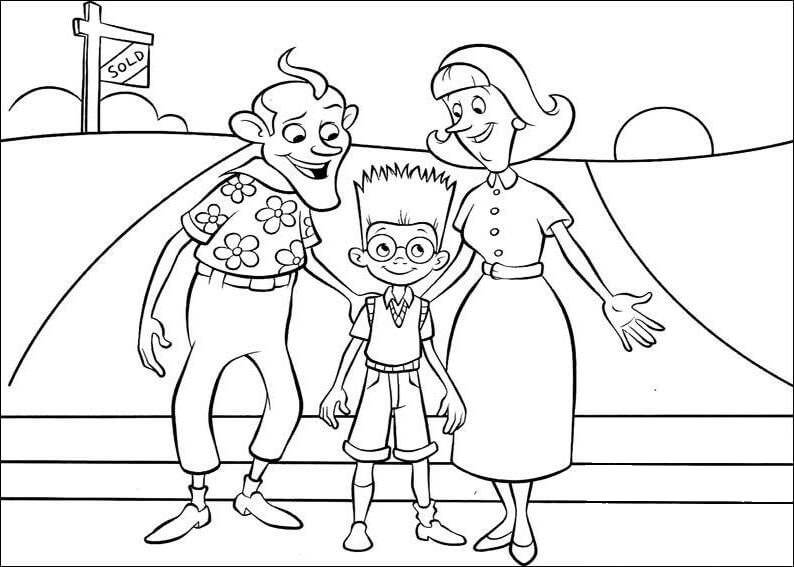 Lewis, Lucille Krunklehorn, Bud Robinson coloring page - ColouringPages