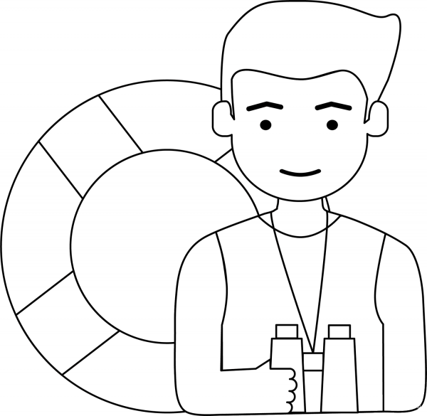 Lifeguard coloring page image