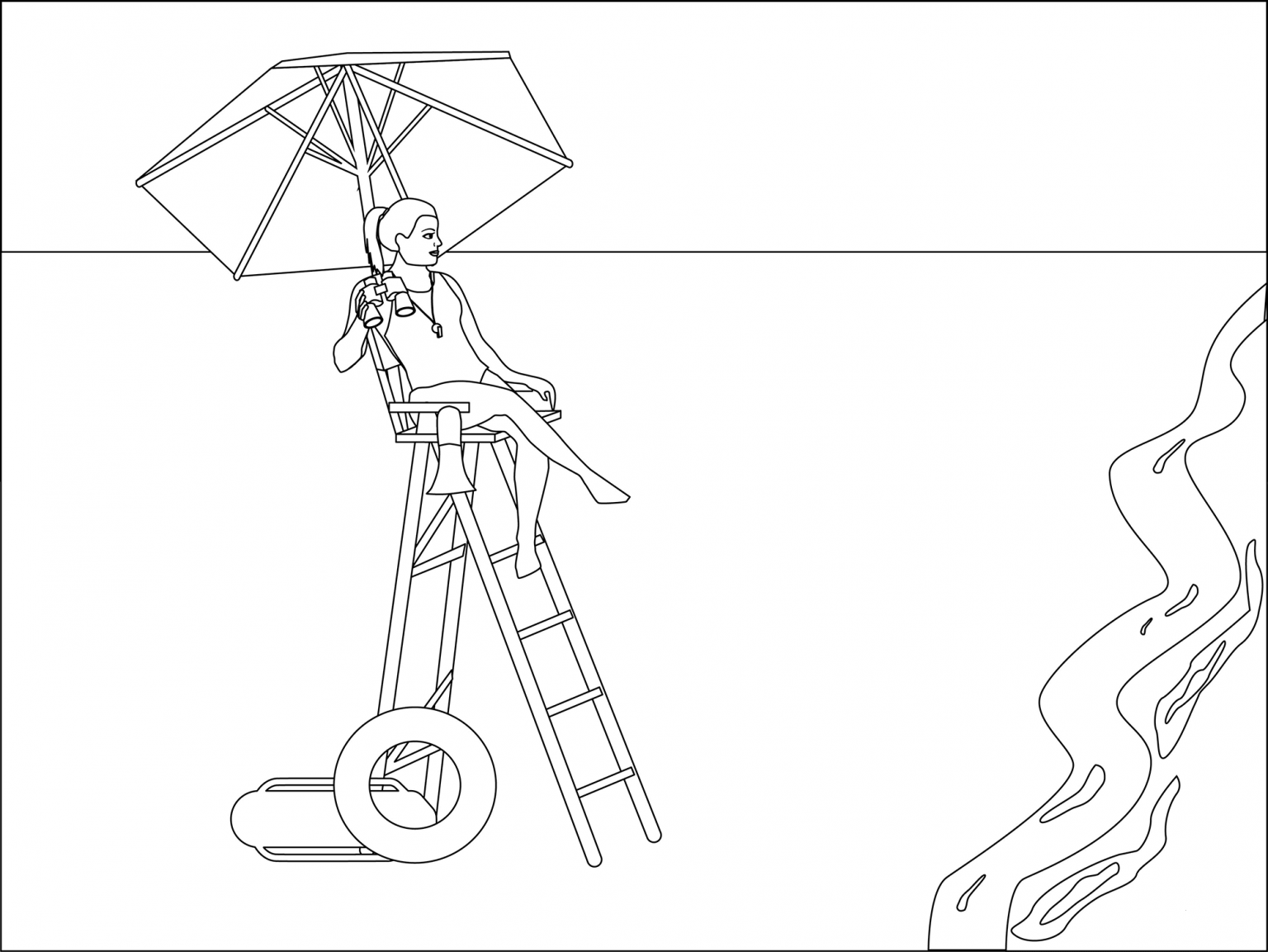 Lifeguard coloring page - ColouringPages