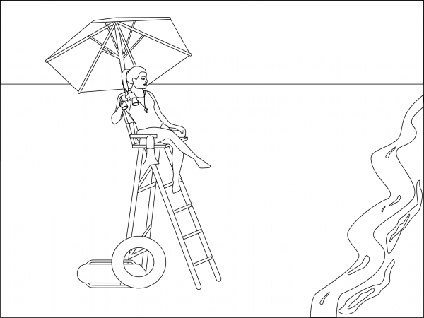 Lifeguard coloring page image