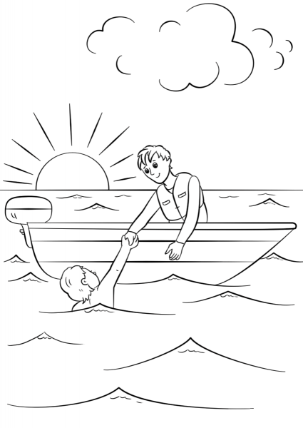 Lifeguard coloring page image