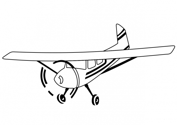 Light Aircraft coloring page image
