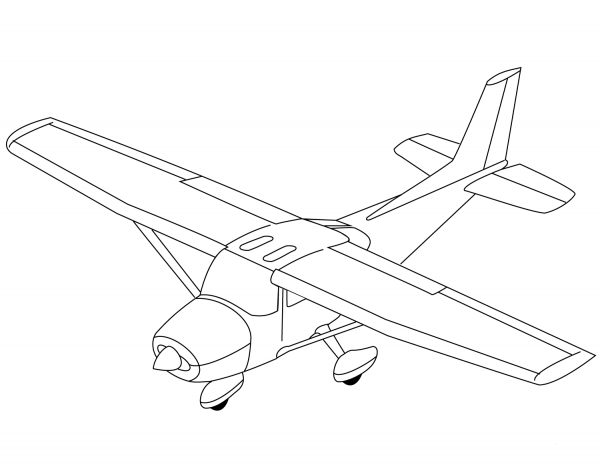 Light Aircraft coloring page image
