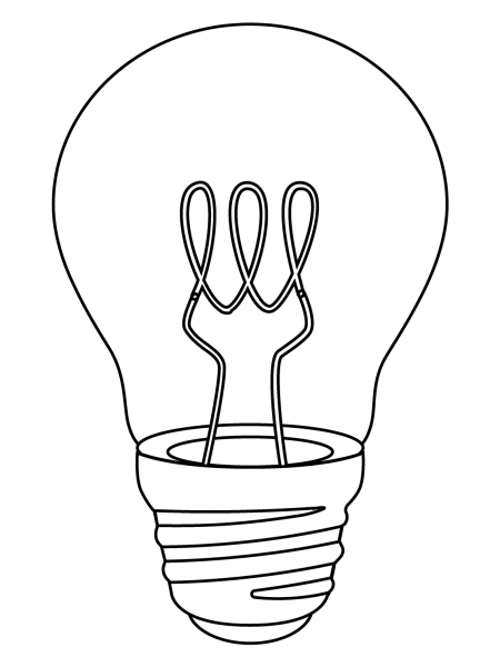 Light Bulb Emoji coloring page image