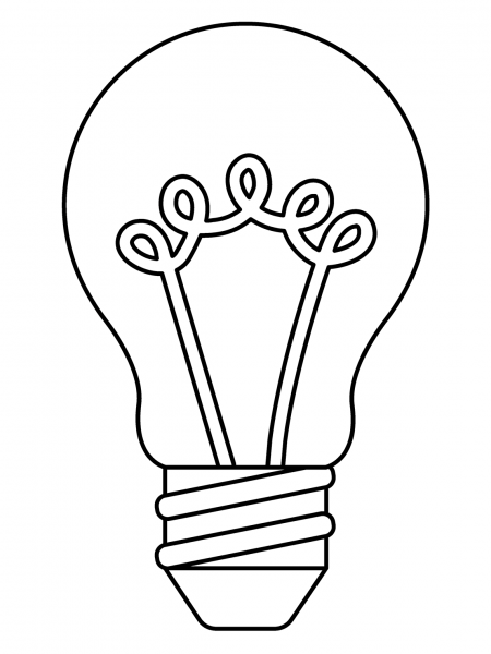 Light Bulb Emoji coloring page image