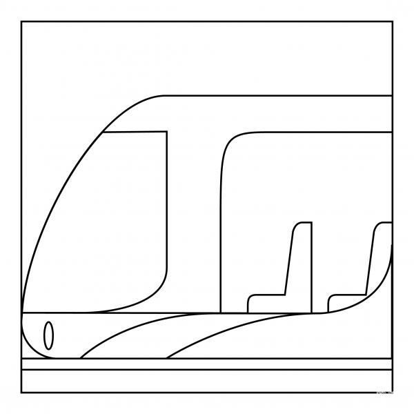 Light Rail coloring page image
