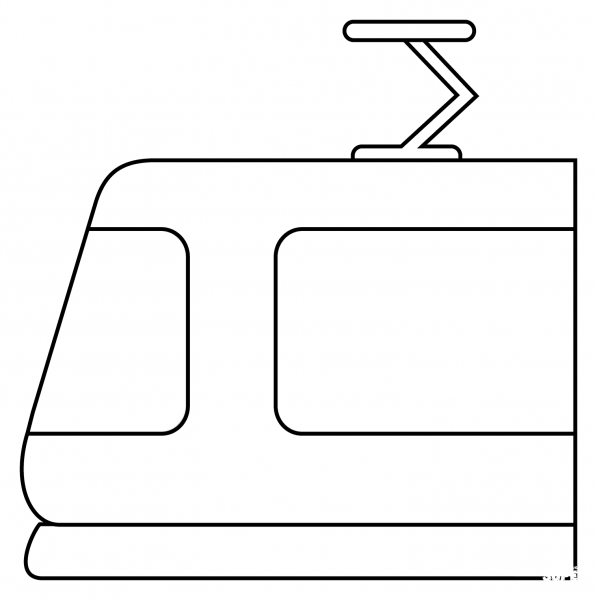 Light Rail Emoji coloring page image
