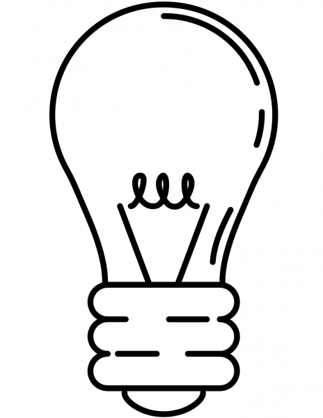 Lightbulb coloring page image