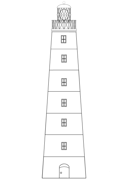 Lighthouse coloring page image