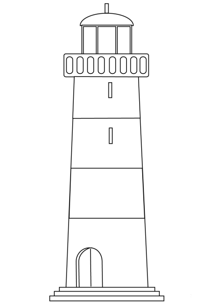 Lighthouse coloring page image