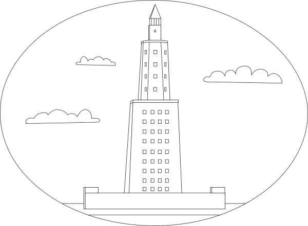 Lighthouse of Alexandria coloring page image