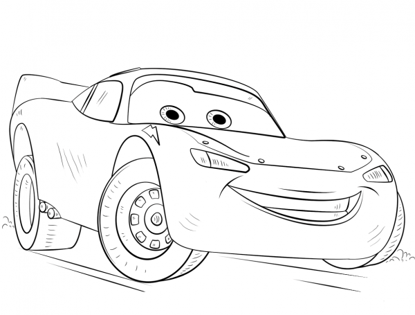 Lightning Mcqueen coloring page image