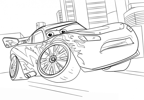 Lightning McQueen from Cars 3 coloring page image