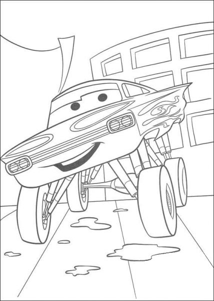 Like a bigfoot monster truck coloring page image