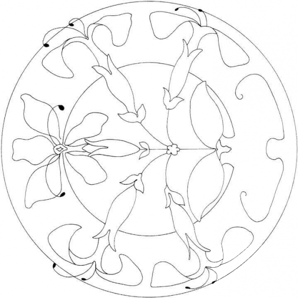 Lilies Ornament  coloring page image