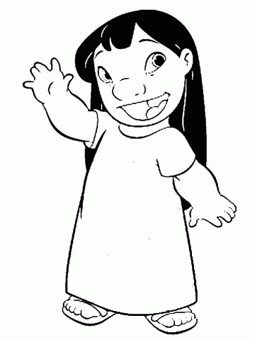 Lilo says Hi! coloring page - ColouringPages