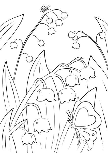 Lily of the Valley coloring page image