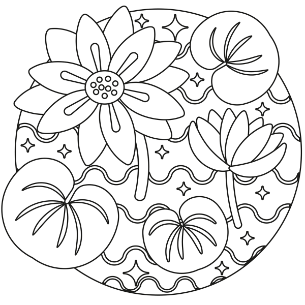 Lily Pad coloring page image