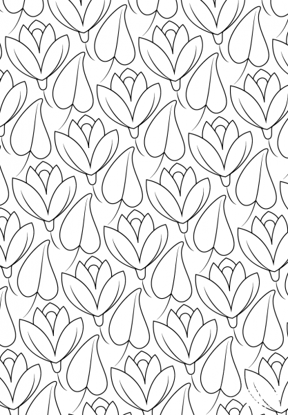 Lily Pattern coloring page image