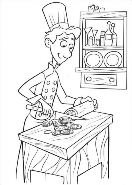 Linguini Is Cooking  coloring page image